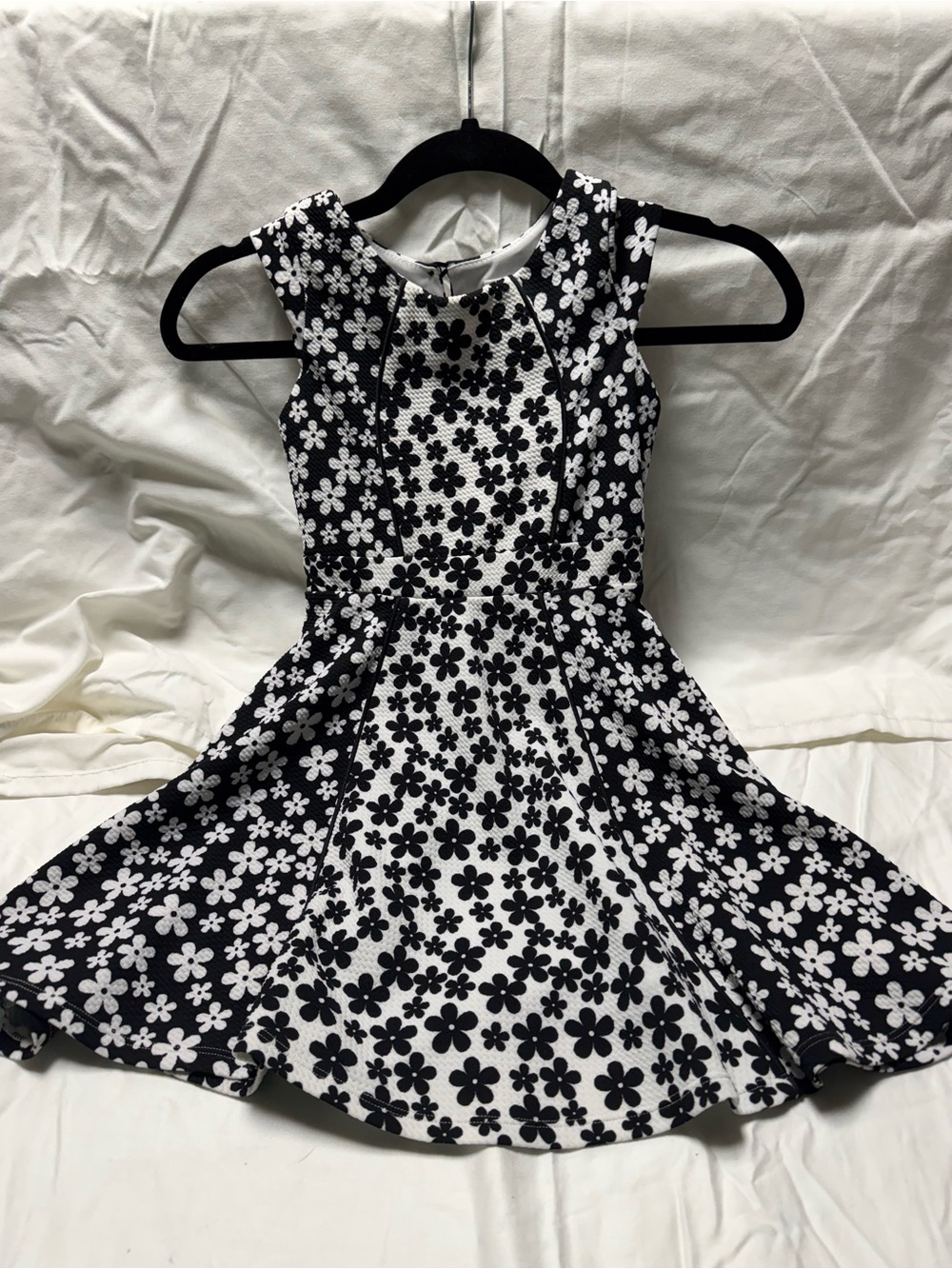 emily west Black and White Floral Dress